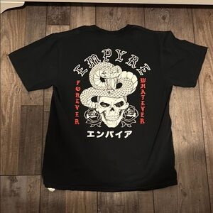 Empyre Black and Red Short Sleeve Tee with Skull Design
